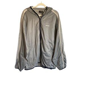 Vintage 90's Nautica Competition Men's Silver Hooded Bomber Jacket Size XXL